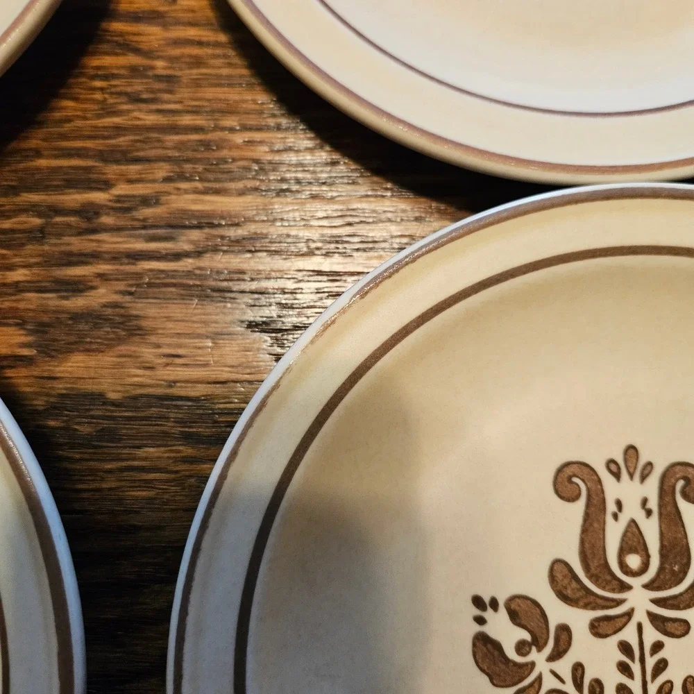 Pfaltzgraff‎ Village Bread/Salad Plates Set of 5 Vintage USA Stoneware Brown